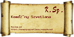 Kemény Szvetlana névjegykártya